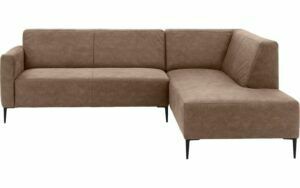 Afbeelding van een Goossens Bank Key West bruin, micro leer, 2,5-zits, modern design met ligelement rechts