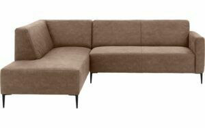 Afbeelding van een Goossens Bank Key West bruin, micro leer, 2,5-zits, modern design met ligelement links