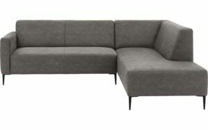 Afbeelding van een Goossens Bank Key West grijs, micro leer, 2,5-zits, modern design met ligelement rechts