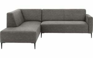 Afbeelding van een Goossens Bank Key West grijs, micro leer, 2,5-zits, modern design met ligelement links