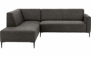 Afbeelding van een Goossens Bank Key West antraciet, micro leer, 2,5-zits, modern design met ligelement links