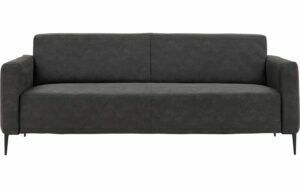 Afbeelding van een Goossens Bank Key West antraciet, micro leer, 3-zits, modern design