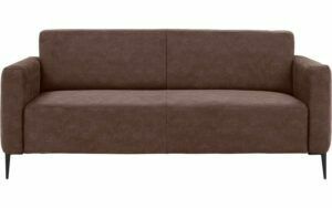 Afbeelding van een Goossens Bank Key West bruin, micro leer, 3-zits, modern design