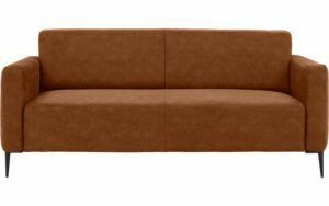 Afbeelding van een Goossens Bank Key West cognac, micro leer, 3-zits, modern design