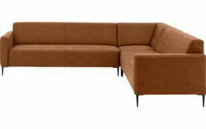 Afbeelding van een Goossens Bank Key West cognac, micro leer, 3-zits, modern design