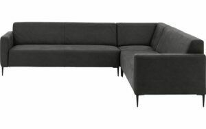 Afbeelding van een Goossens Bank Key West antraciet, micro leer, 3-zits, modern design