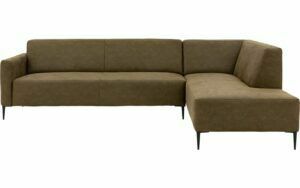 Afbeelding van een Goossens Bank Key West groen, micro leer, 3-zits, modern design met ligelement rechts