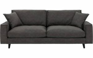 Afbeelding van een Goossens Bank Jonas grijs, micro leer, 3,5-zits, urban industrieel