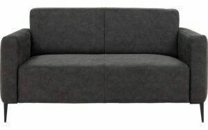 Afbeelding van een Goossens Bank Key West antraciet, micro leer, 2-zits, modern design