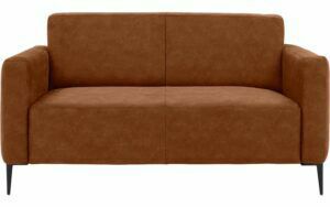 Afbeelding van een Goossens Bank Key West cognac, micro leer, 2-zits, modern design