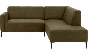 Afbeelding van een Goossens Bank Key West groen, micro leer, 2-zits, modern design met ligelement rechts