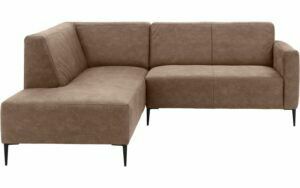 Afbeelding van een Goossens Bank Key West bruin, micro leer, 2-zits, modern design met ligelement links