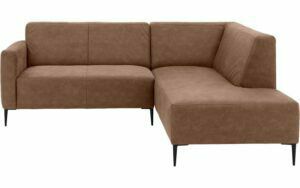 Afbeelding van een Goossens Bank Key West bruin, micro leer, 2-zits, modern design met ligelement rechts