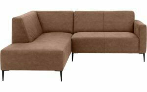 Afbeelding van een Goossens Bank Key West bruin, micro leer, 2-zits, modern design met ligelement links