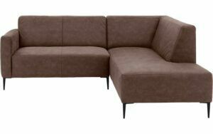 Afbeelding van een Goossens Bank Key West bruin, micro leer, 2-zits, modern design met ligelement rechts