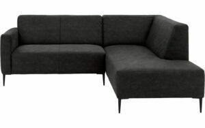 Afbeelding van een Goossens Bank Key West antraciet, micro leer, 2-zits, modern design met ligelement rechts