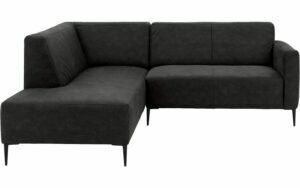 Afbeelding van een Goossens Bank Key West antraciet, micro leer, 2-zits, modern design met ligelement links