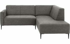 Afbeelding van een Goossens Bank Key West grijs, micro leer, 2-zits, modern design met ligelement rechts