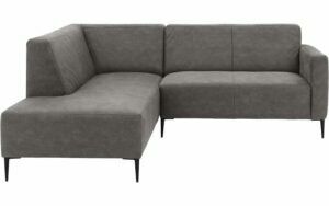 Afbeelding van een Goossens Bank Key West grijs, micro leer, 2-zits, modern design met ligelement links