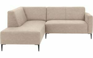 Afbeelding van een Goossens Bank Key West beige, micro leer, 2-zits, modern design met ligelement links