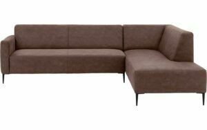 Afbeelding van een Goossens Bank Key West bruin, micro leer, 3-zits, modern design met ligelement rechts