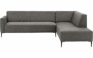 Afbeelding van een Goossens Bank Key West grijs, micro leer, 3-zits, modern design met ligelement rechts