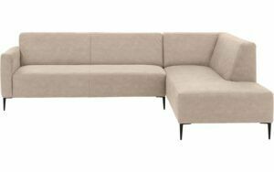 Afbeelding van een Goossens Bank Key West beige, micro leer, 3-zits, modern design met ligelement rechts