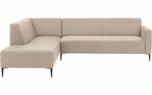 Afbeelding van een Goossens Bank Key West beige, micro leer, 3-zits, modern design met ligelement links