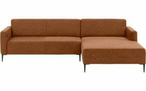 Afbeelding van een Goossens Bank Key West cognac, micro leer, 3-zits, modern design