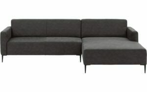 Afbeelding van een Goossens Bank Key West antraciet, micro leer, 3-zits, modern design