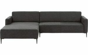 Afbeelding van een Goossens Bank Key West antraciet, micro leer, 3-zits, modern design