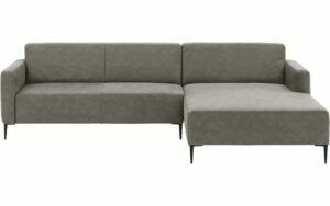 Afbeelding van een Goossens Bank Key West grijs, micro leer, 3-zits, modern design