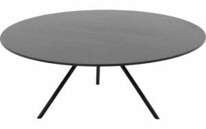 Afbeelding van een Goossens Salontafel Bo rond, hout eiken zwart, modern design, 80 x 31 x 80 cm