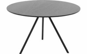 Afbeelding van een Goossens Salontafel Bo rond, hout eiken zwart, modern design, 60 x 36 x 60 cm