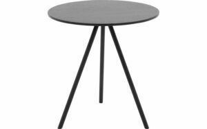Afbeelding van een Goossens Salontafel Bo rond, hout eiken zwart, modern design, 40 x 42 x 40 cm