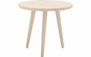 Afbeelding van een Goossens Hoektafel Bjarte, hout eiken wit, stijlvol landelijk, 50 x 45 x 50 cm