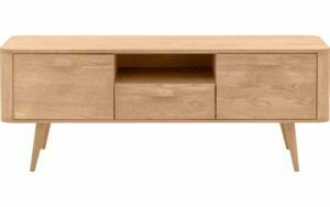 Afbeelding van een Goossens Tv Meubel Bjarte, 2 deuren 1 lade 1 open vak 135 cm breed