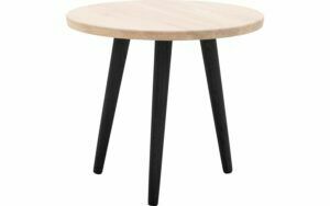 Afbeelding van een Goossens Hoektafel Bjarte, hout eiken wit, stijlvol landelijk, 50 x 45 x 50 cm