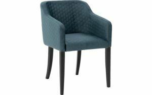 Afbeelding van een Goossens Eetkamerstoel Peda blauw stof met armleuning, elegant chic