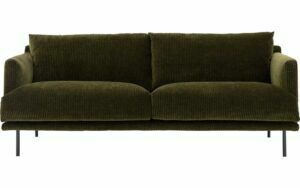 Afbeelding van een Goossens Bank Luxor groen, stof, 3-zits, modern design