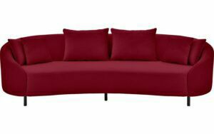 Afbeelding van een Goossens Bank Ragnar rood, stof, 3,5-zits, modern design