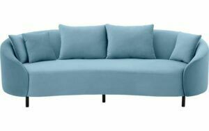 Afbeelding van een Goossens Bank Ragnar blauw, stof, 3-zits, modern design