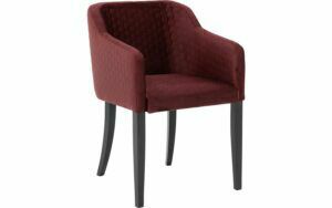 Afbeelding van een Goossens Eetkamerstoel Peda rood stof met armleuning, elegant chic