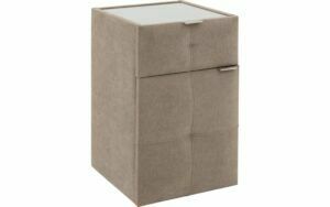 Afbeelding van een Goossens Nachtkastje Briljant Royal, 1 deur links, 1 lade, met inleg glasblad