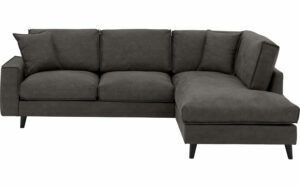 Afbeelding van een Goossens Bank Jonas grijs, micro leer, 2,5-zits, urban industrieel met ligelement rechts