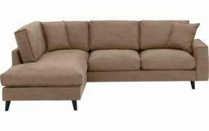 Afbeelding van een Goossens Bank Jonas bruin, micro leer, 2,5-zits, urban industrieel met ligelement links