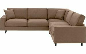 Afbeelding van een Goossens Bank Jonas bruin, micro leer, 3,5-zits, urban industrieel