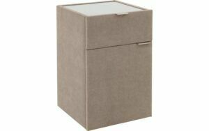 Afbeelding van een Goossens Nachtkastje Briljant Luxe, 1 deur links, 1 lade, met inleg glasblad