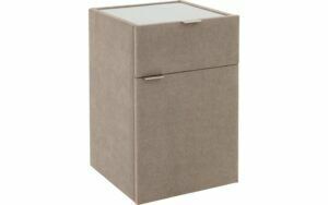 Afbeelding van een Goossens Nachtkastje Briljant Luxe, 1 deur rechts, 1 lade, met inleg glasblad