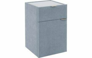 Afbeelding van een Goossens Nachtkastje Briljant Luxe, 1 deur links, 1 lade, met inleg glasblad